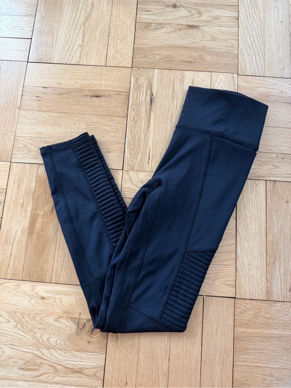 Fabletics Black Motion365 High-Waist Moto Active Leggings